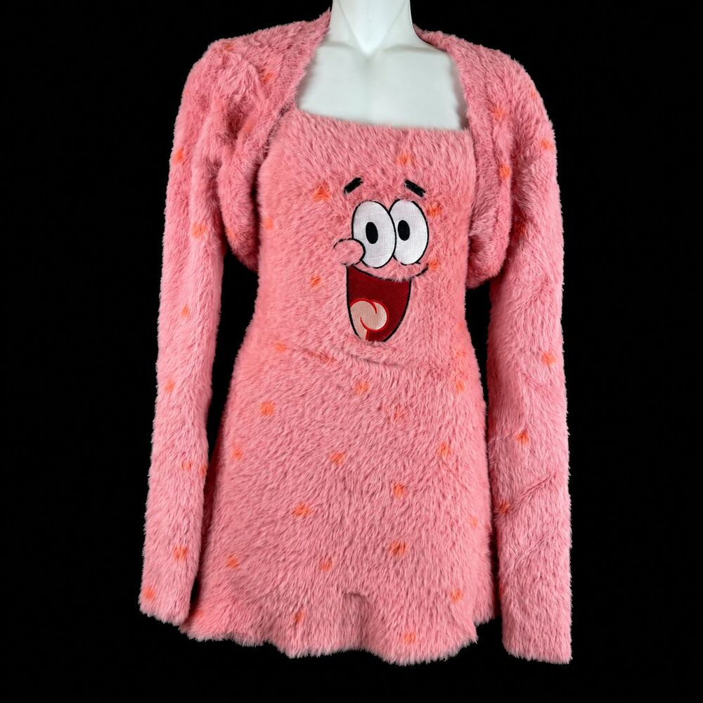 Dolls Kill x SpongeBob Patrick Star Size XS Soak Up My Love Mini Dress + Shrug